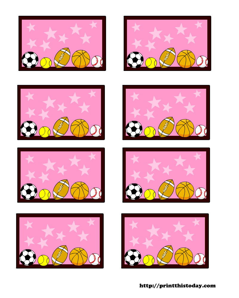 Free Sports Printable Editable Name Plates