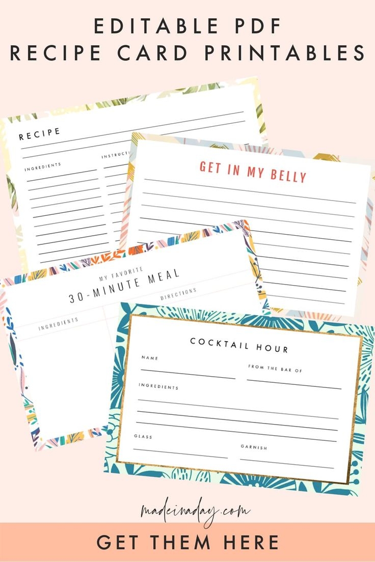 Printable Recipe Card Printable Recipe Card Free Editable