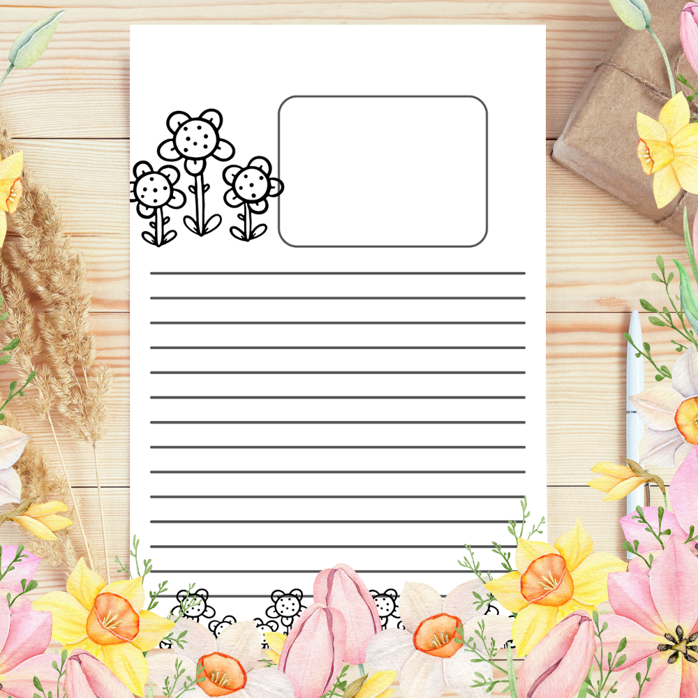 Spring Writing Paper With Lines Spring Flower Writing Paper Made By Teachers