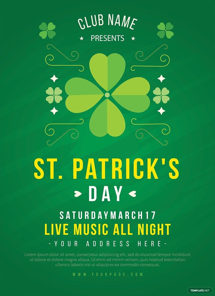St Patrick s Day Invitation Template In PSD Illustrator Download Template