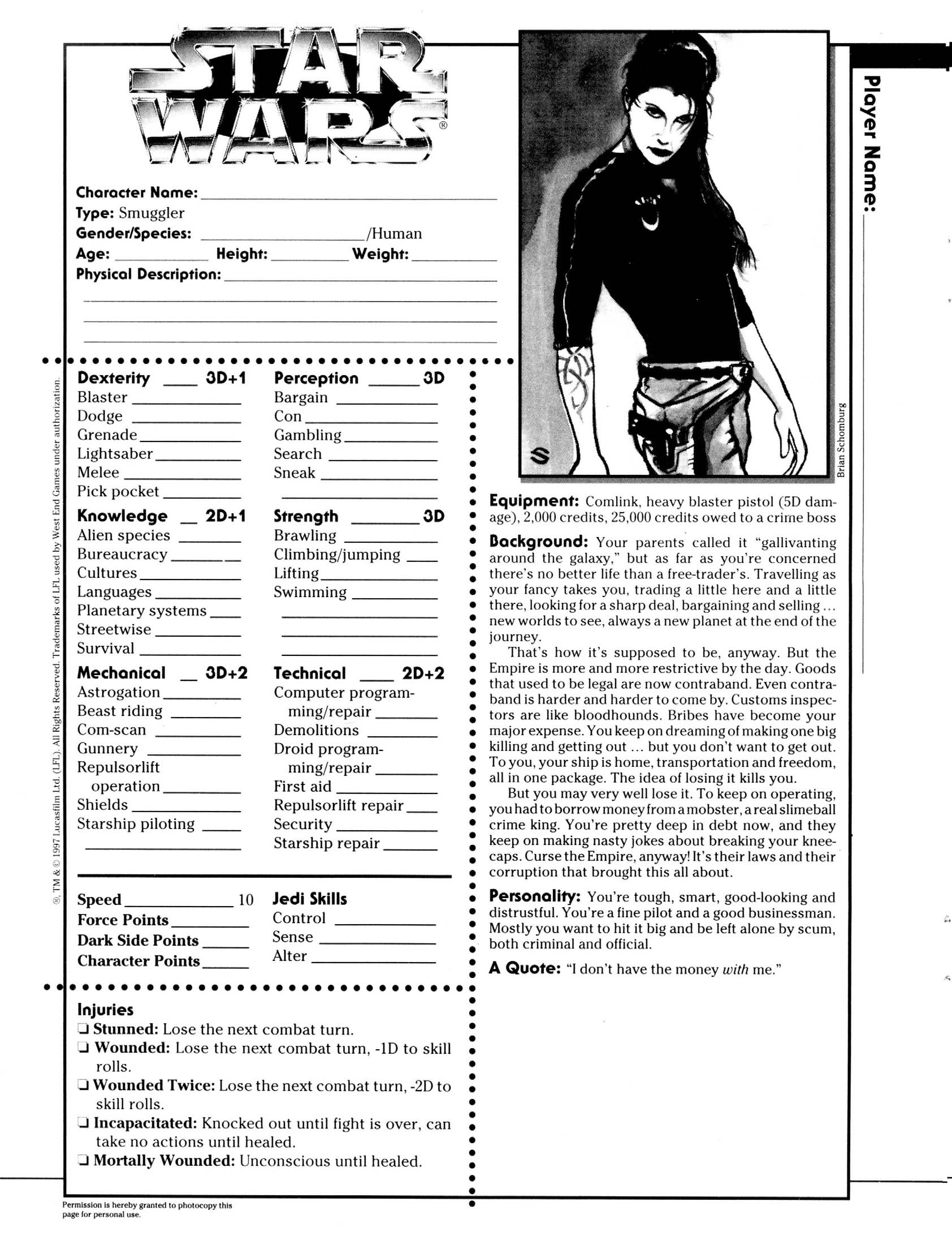 Star Wars Saga Edition Printable