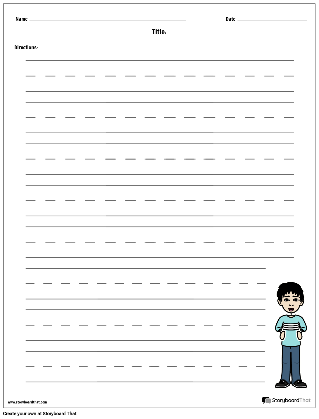Storyboard That Free Handwriting Worksheet Templates