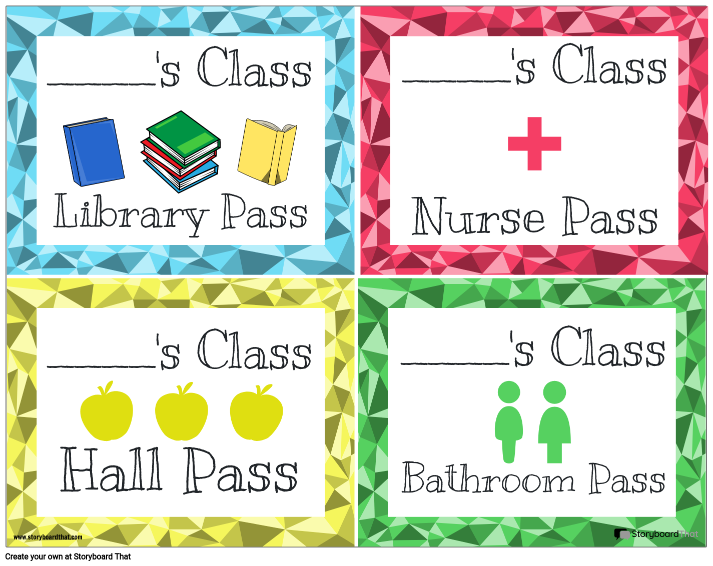 Storyboard That Free Printable Hall Passes For Classrooms