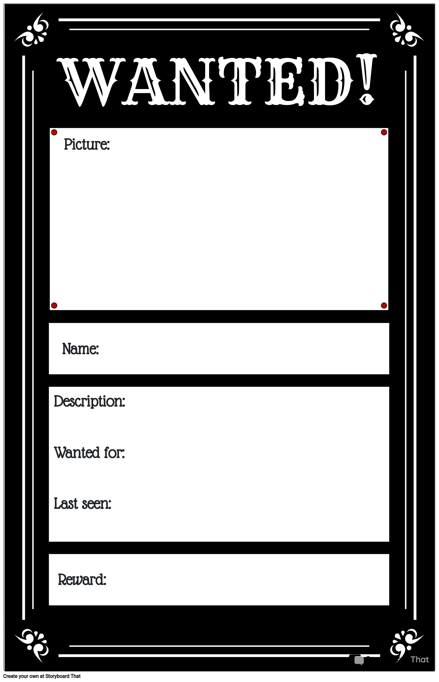 Storyboard That Free Wanted Poster Templates For 2025