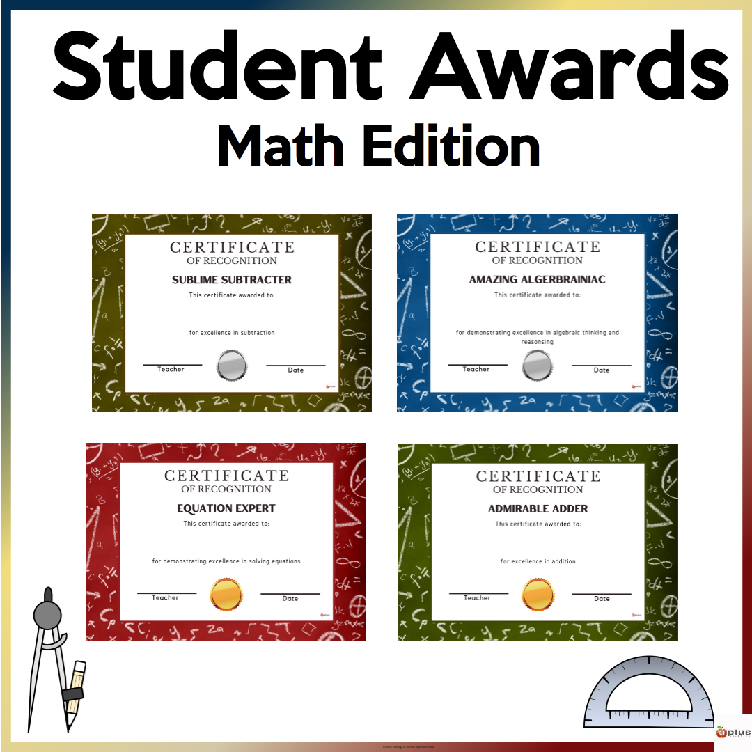 Student Awards Math Edition Made By Teachers