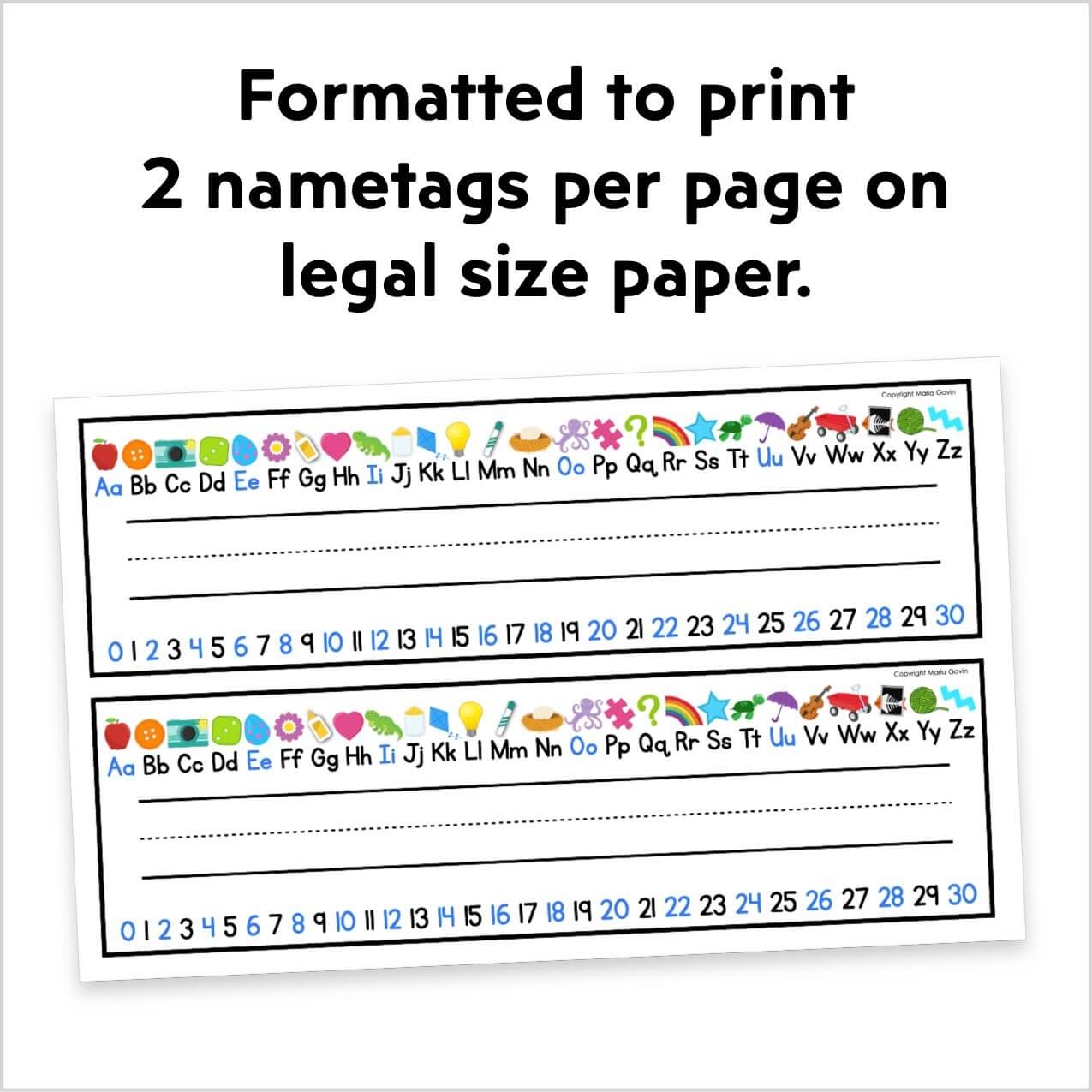 Student Desk Name Tags Editable Alphabet Name Plates Kinder Craze