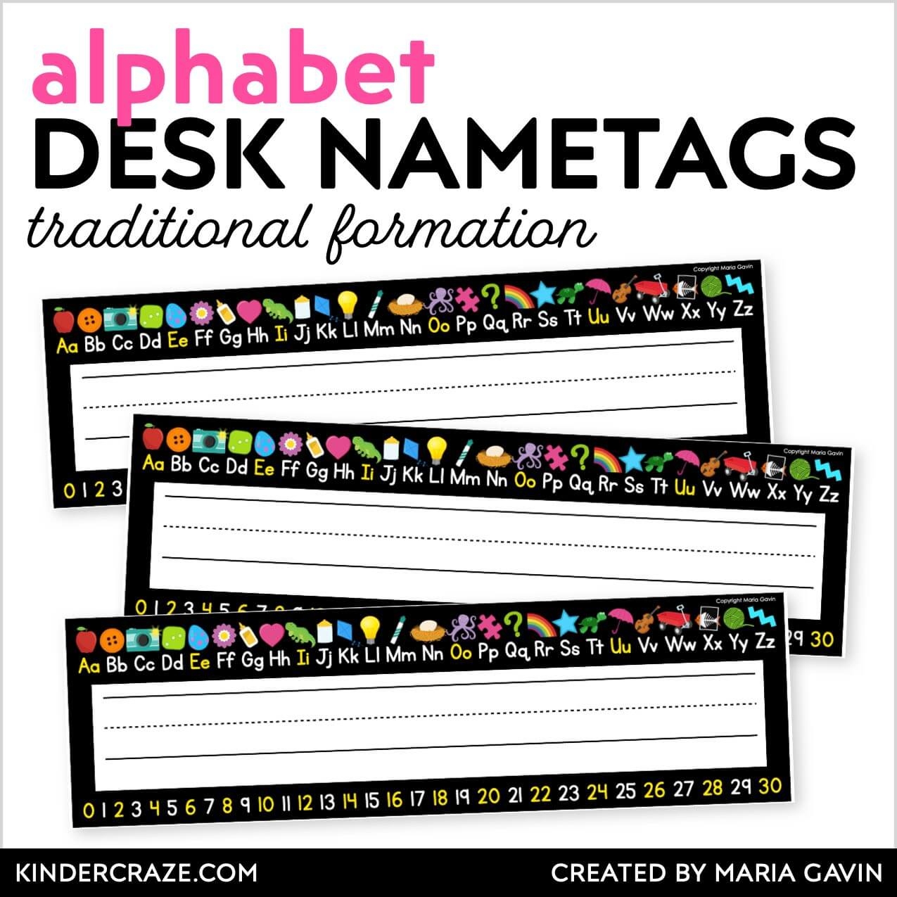 Printable Editable Desk Name Tags
