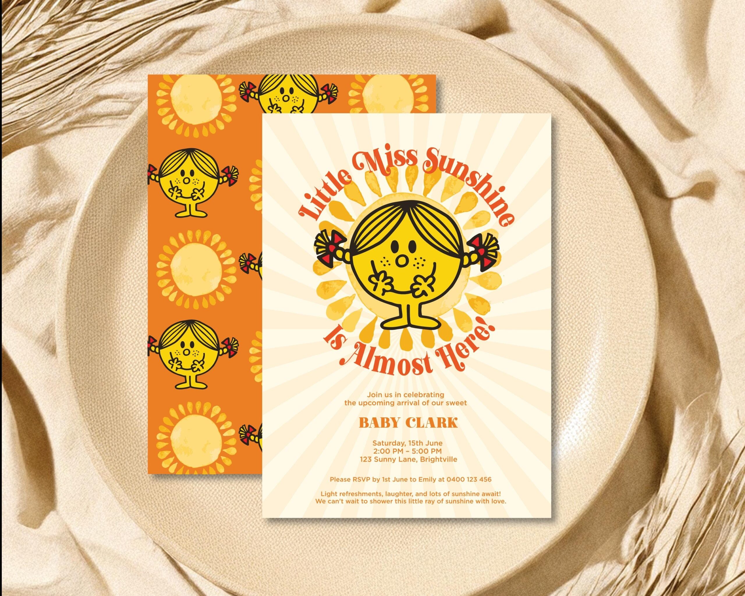 Sunshine Baby Shower Invitation Little Miss Sunshine Baby Shower Invite Girl Baby Shower Invitation Rainbow Baby Shower Invite Etsy