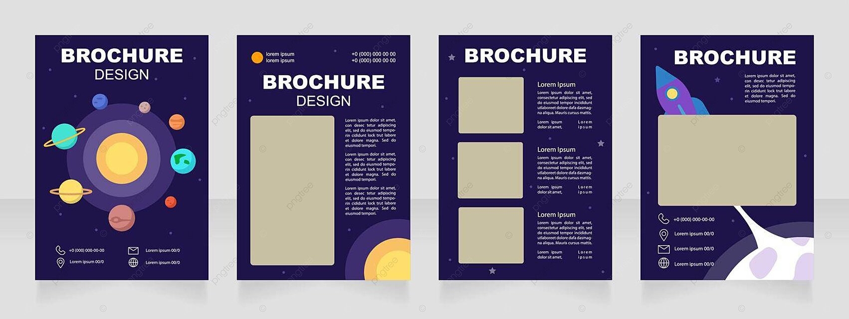 Teaching Kindergarteners About Planets Blank Brochure Design Solar System A4 Space Vector Template Download On Pngtree