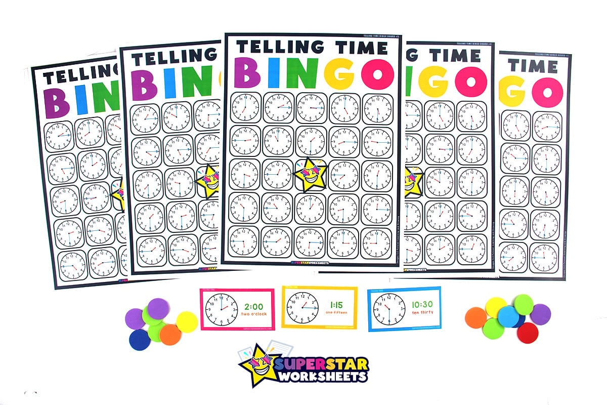 Telling Time Bingo Superstar Worksheets