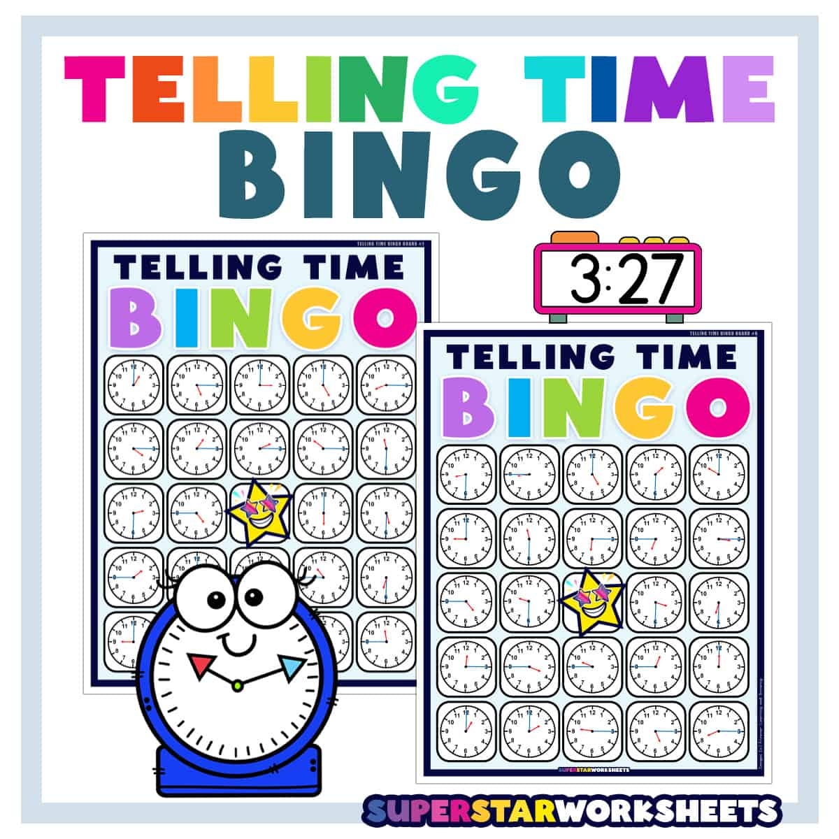 Telling Time Bingo Superstar Worksheets