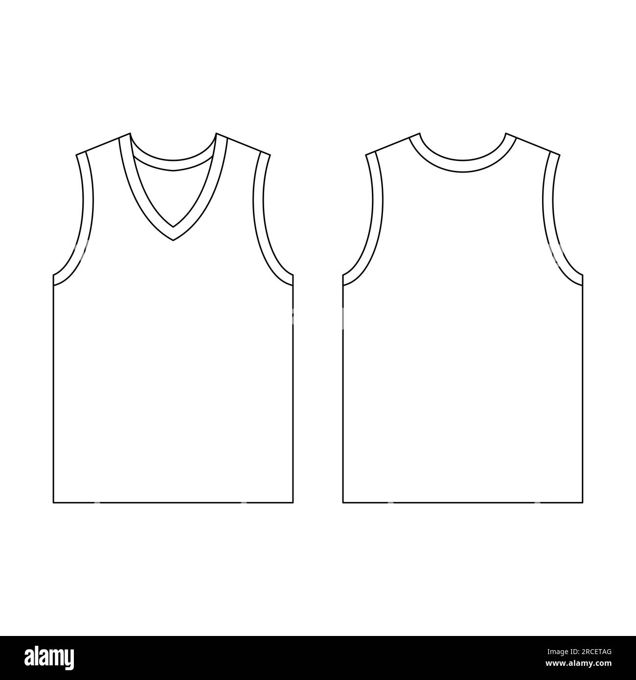 Template Jersey Basketball V neck Vector Illustration Flat Design Outline Template Clothing Collection Stock Vector Image Art Alamy