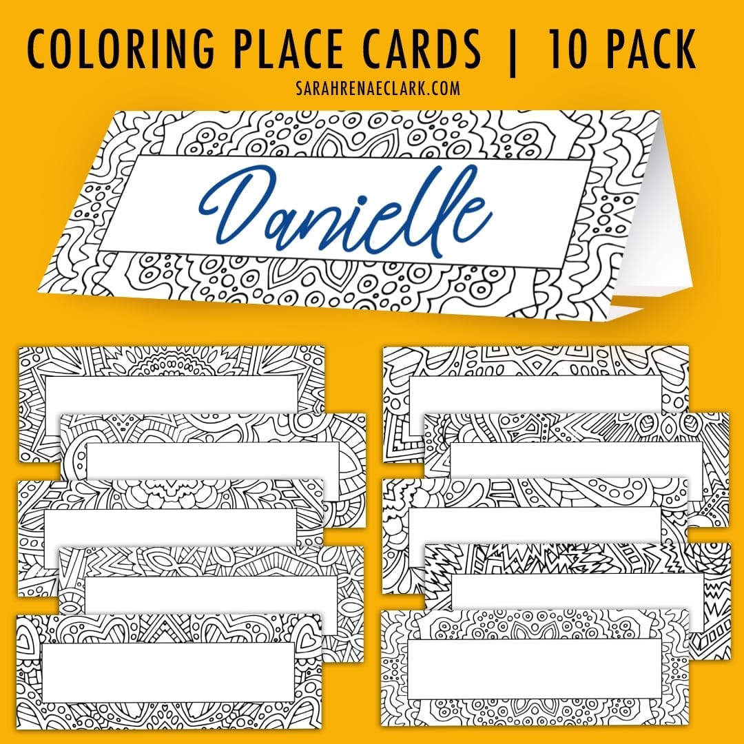 Tent Fold Place Cards Printable Classroom Name Plates To Color In 