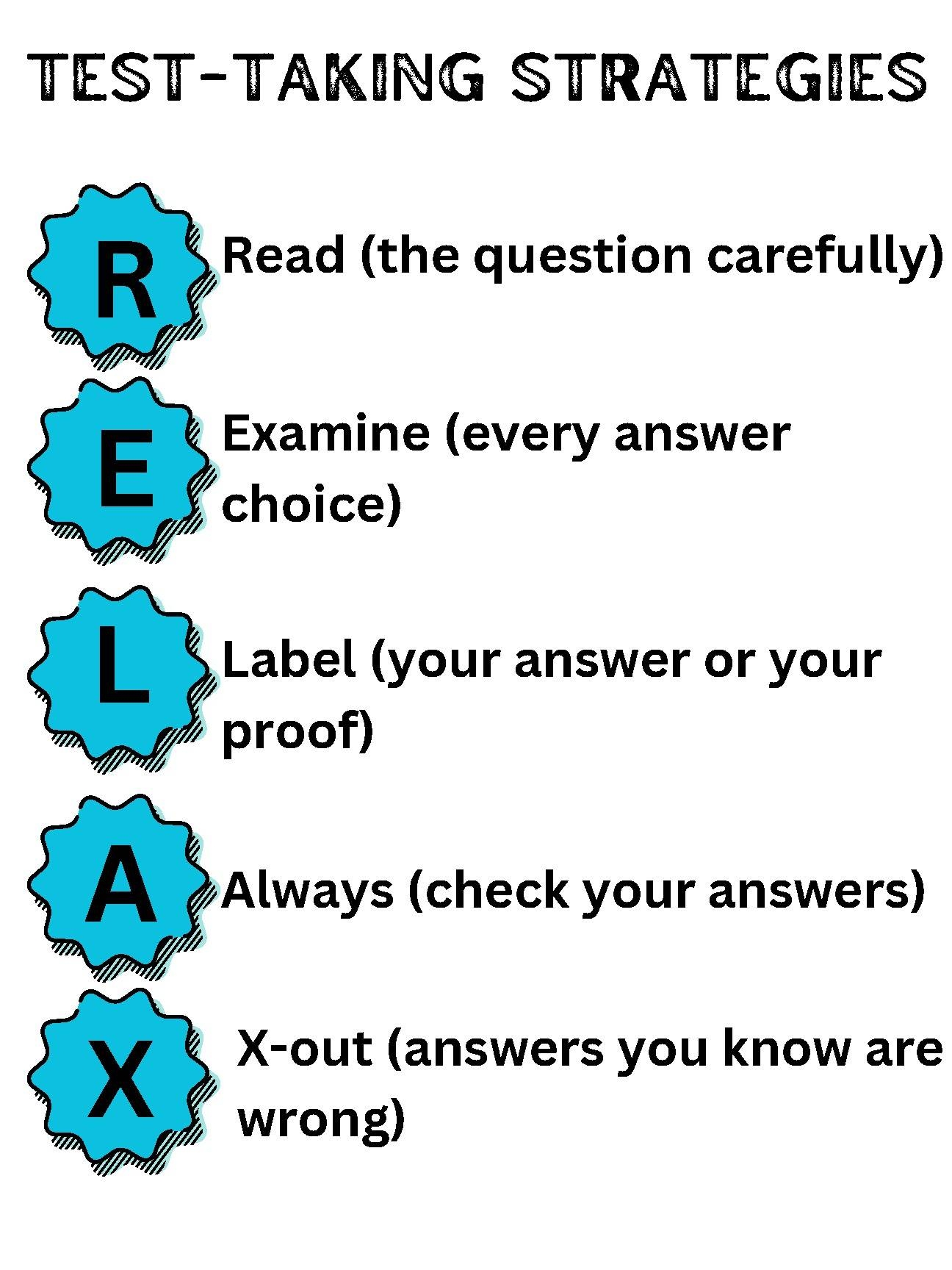 Test Taking Strategies RELAX Great For STAAR Or State Test Review 