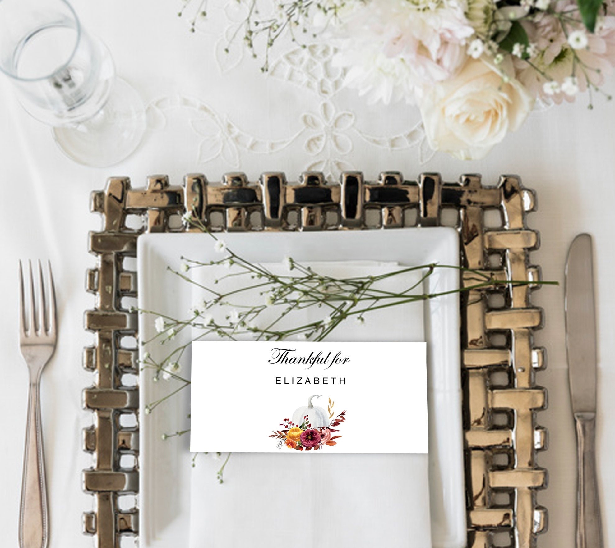 Thanksgiving Napkin Editable Printable