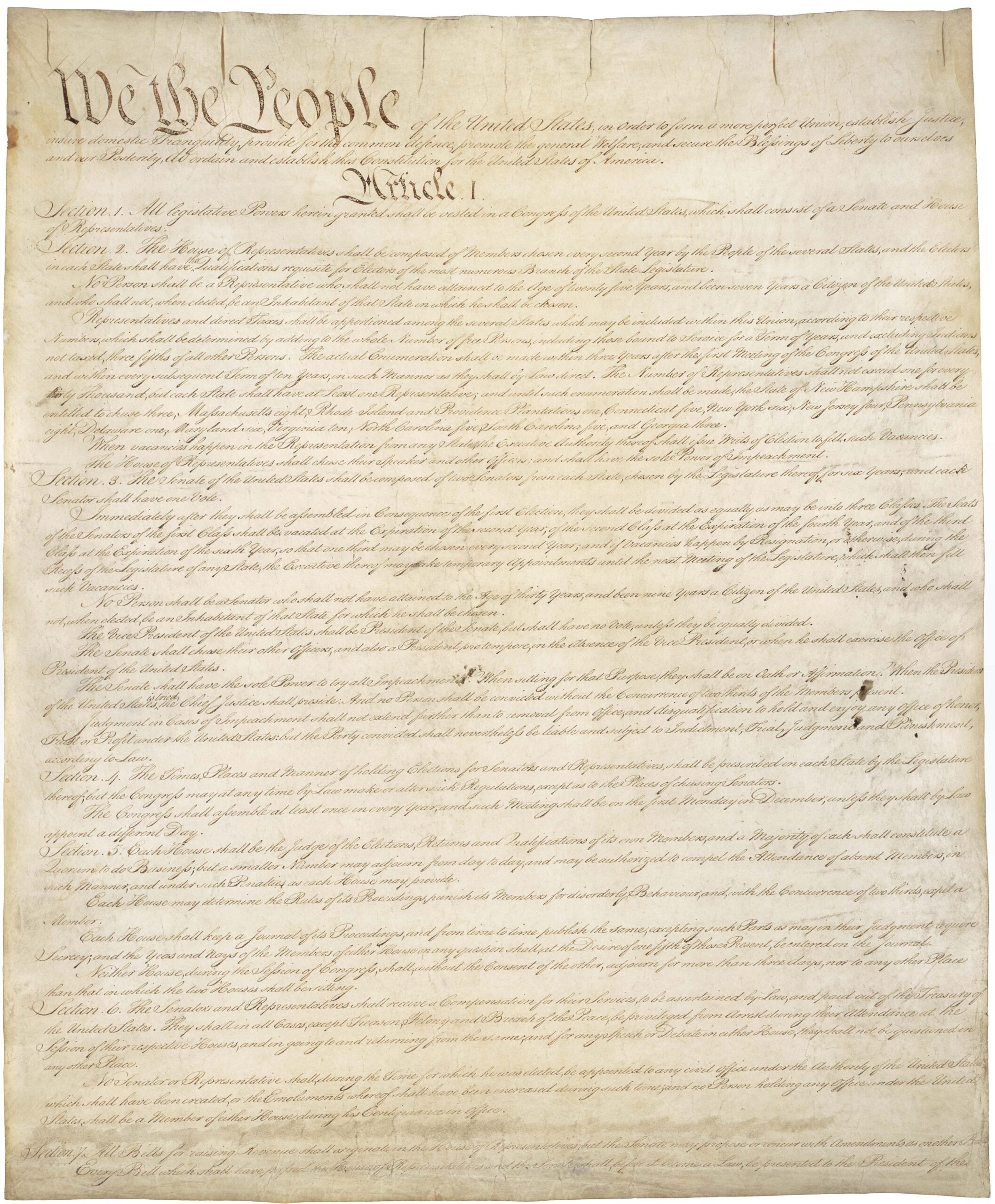 The Constitution Of The United States National Archives