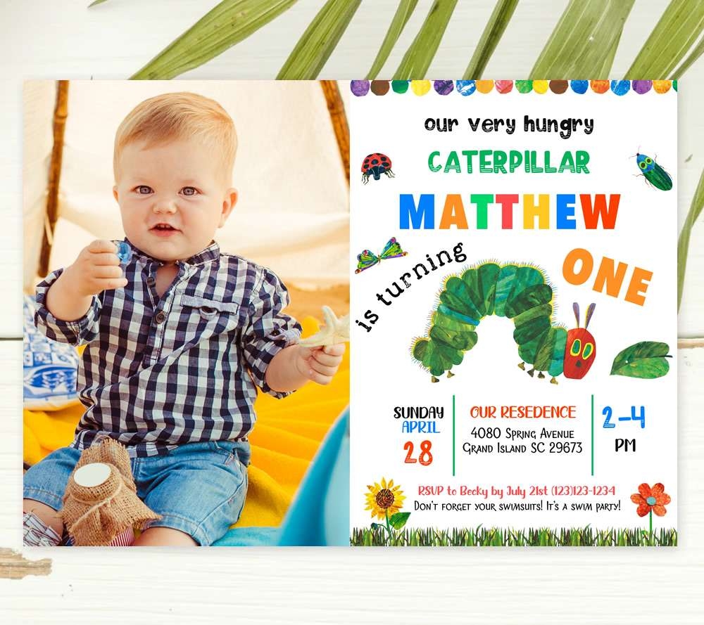 The Very Hungry Caterpillar Invitations Edit Online Free Demo