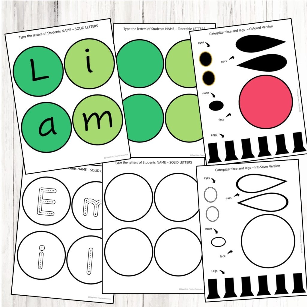 The Very Hungry Caterpillar Name Craft Inspired By ERIC CARLE S Book Back To School Craft Spring Activity Zippi Kids