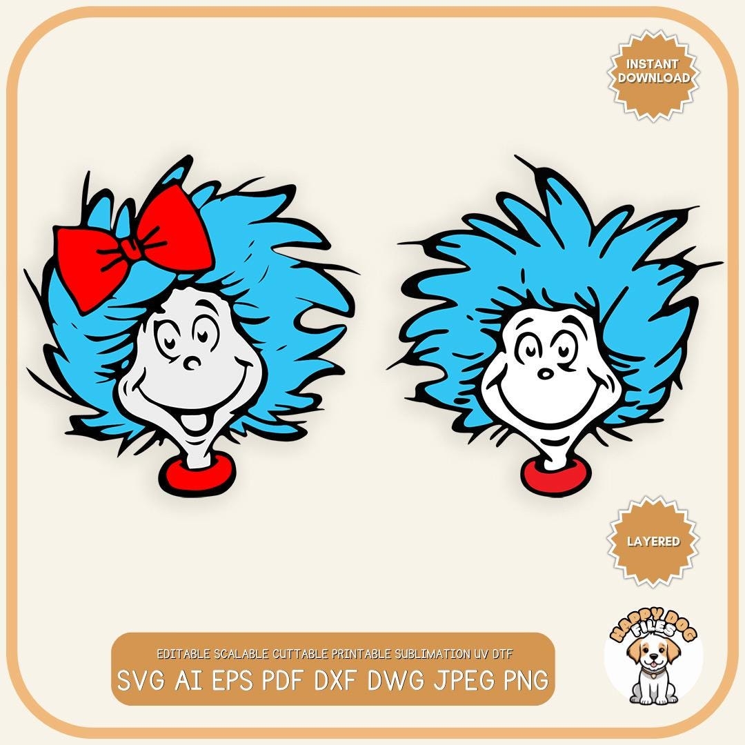 Thing One Little Miss Layered Svg Files Thing 1 Svg Little Miss Svg Thing 1 Little Misspng Svg Pdf Eps Dxf High Resolution Cricut Silhouette Etsy Israel