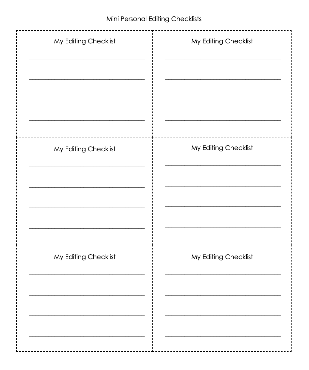Three Ways To Introduce Personal Editing Checklists In Writing Workshop TWO WRITING TEACHERS