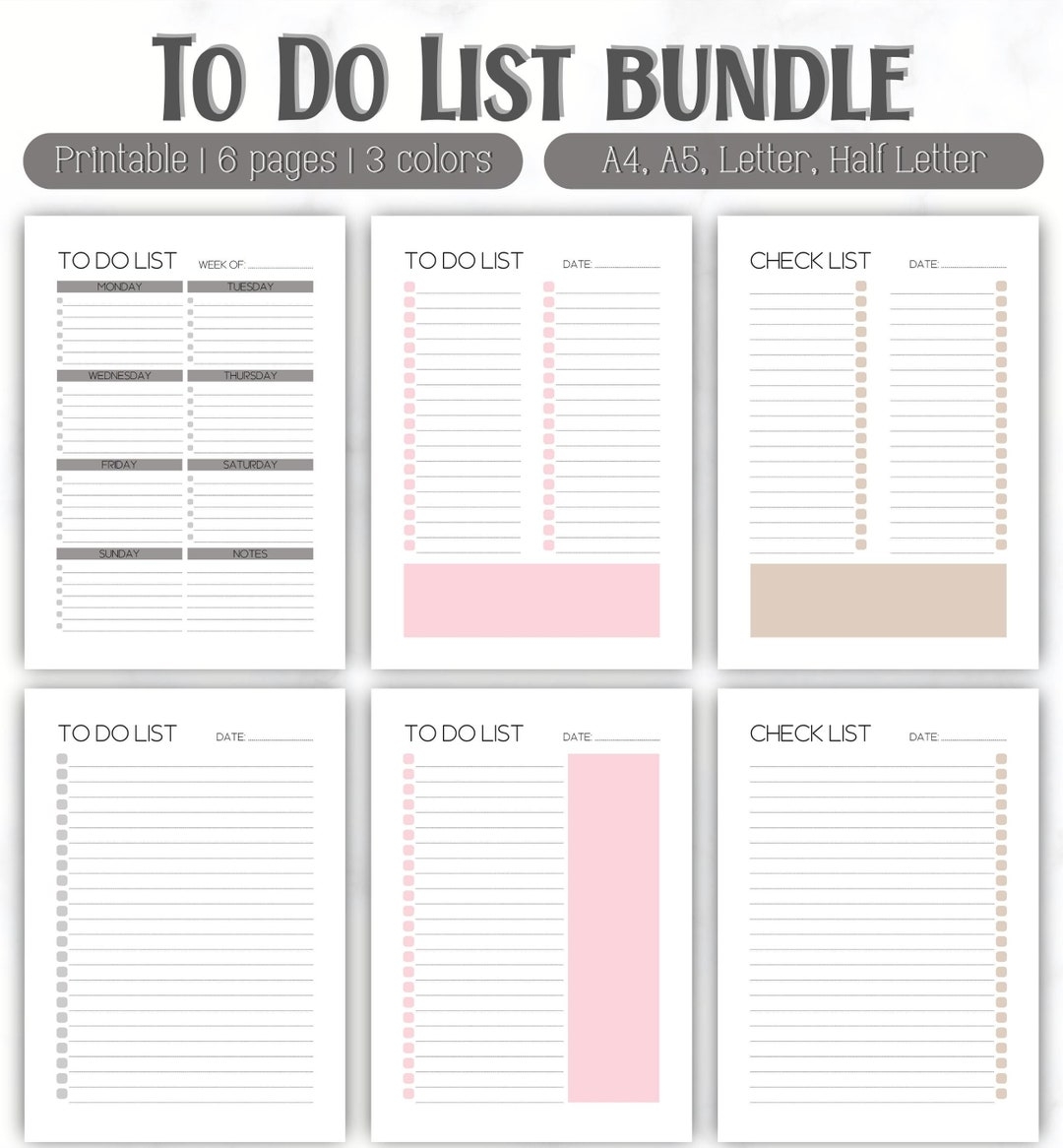 5.5x8 List Printable And Editable