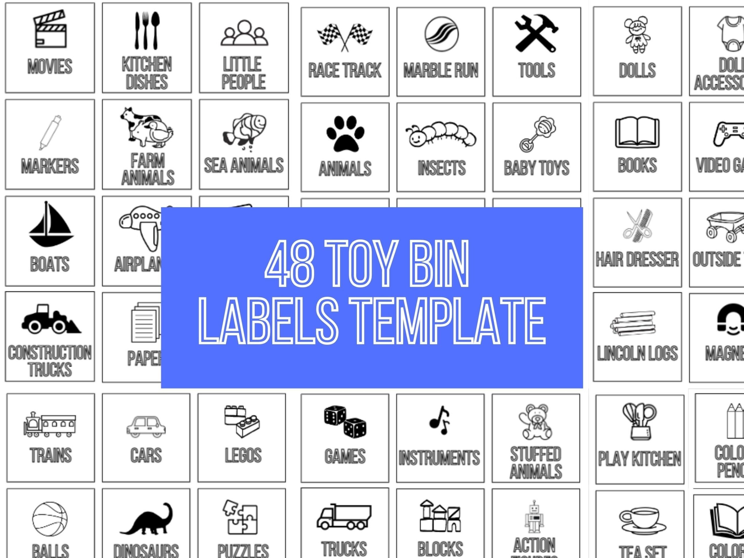 Toy Bin Storage Labels Editable Toy Bin Storage Labels Minimalist Playroom Organization Editable Toy Storage Labels Playroom Toy Label Etsy