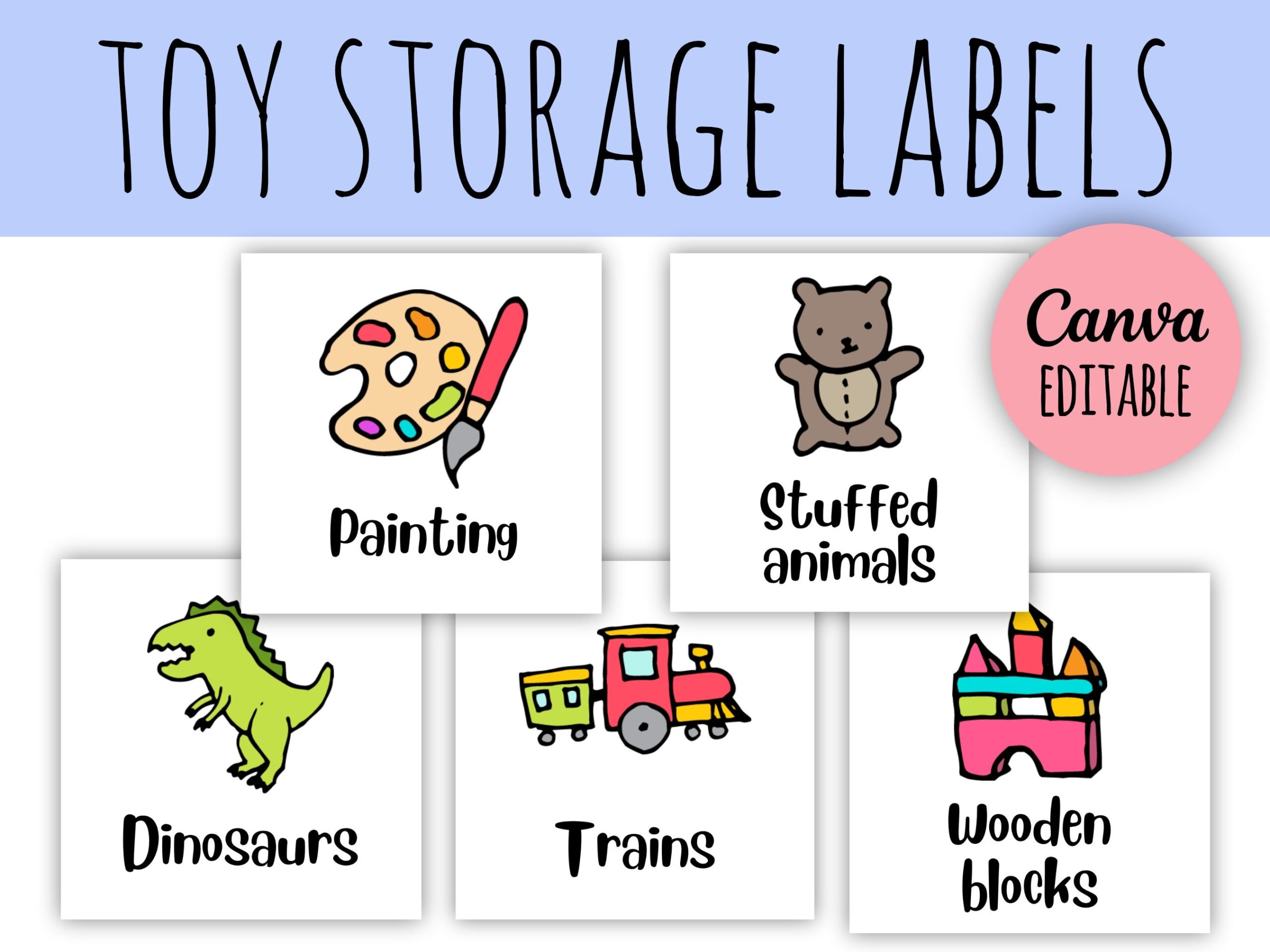 Playroom Labels Printable Picture Editable