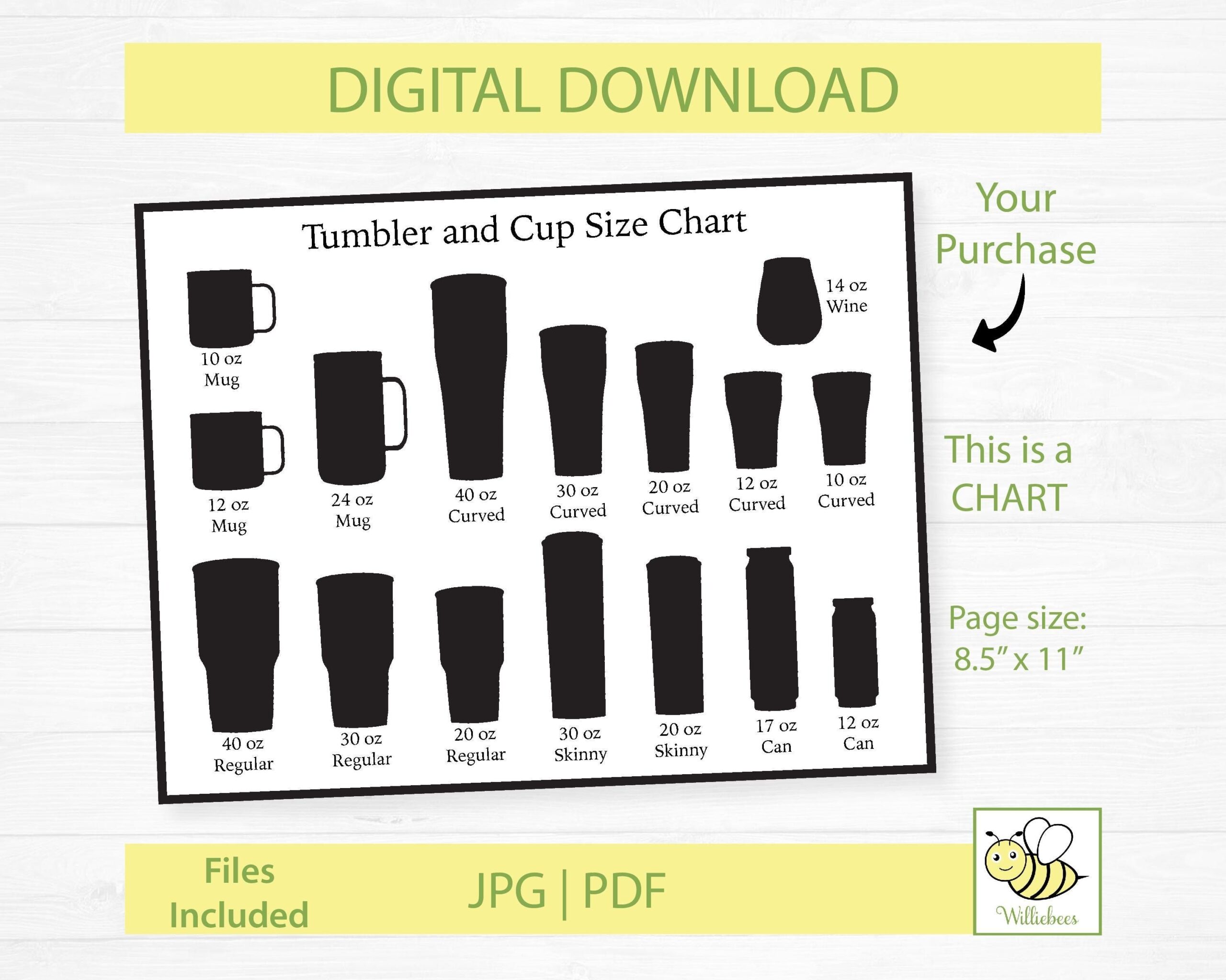 Cups Printable Chart Editing