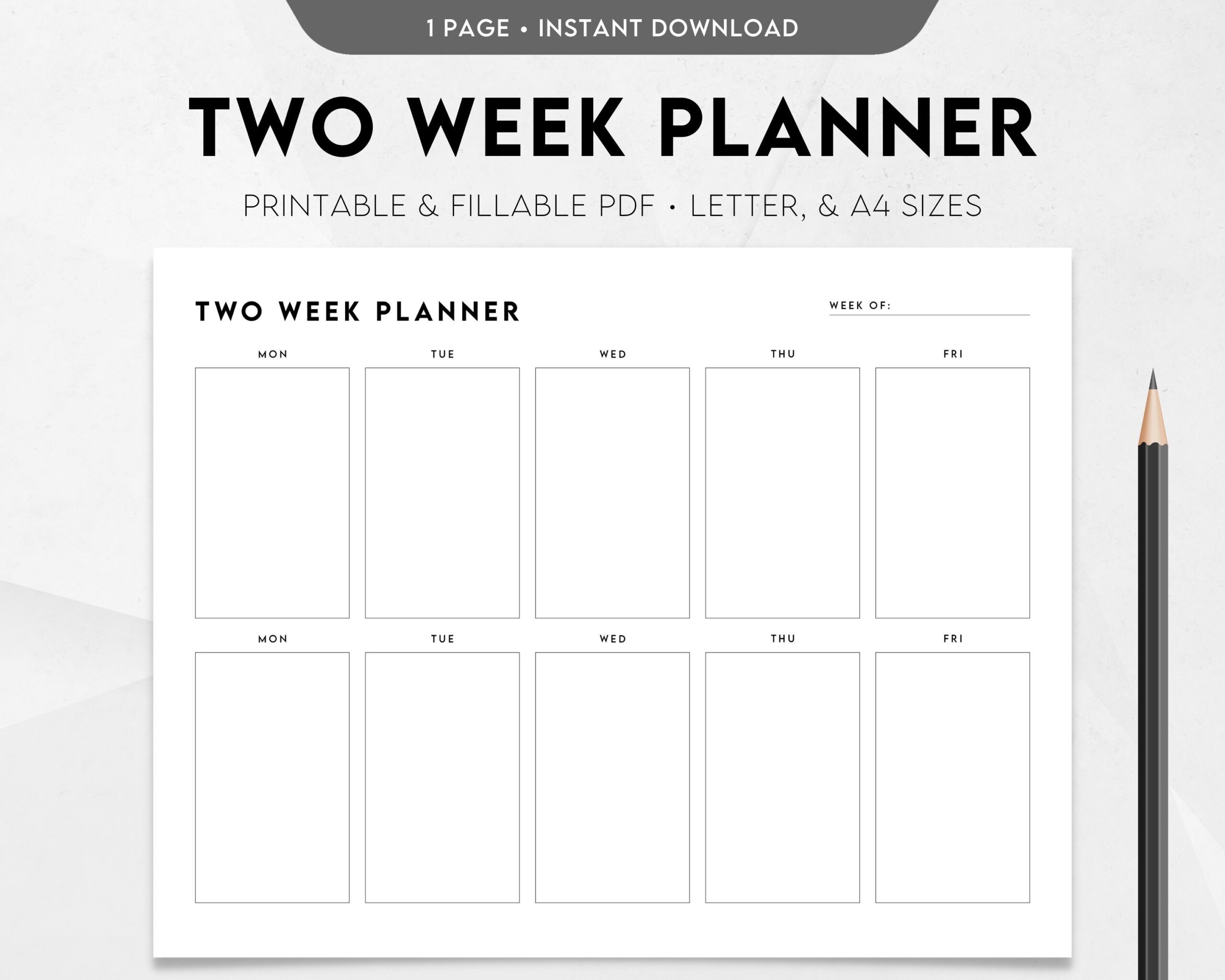 Printable Weekly Planner Bujo Editable