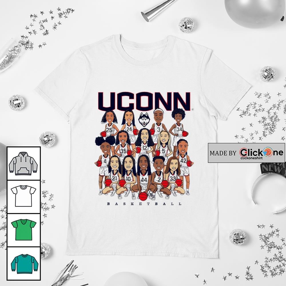 UConn Huskies NCAA Women s Basketball All Team Individual Caricature Shirt Hoodie Sweater Longsleeve And V neck T shirt