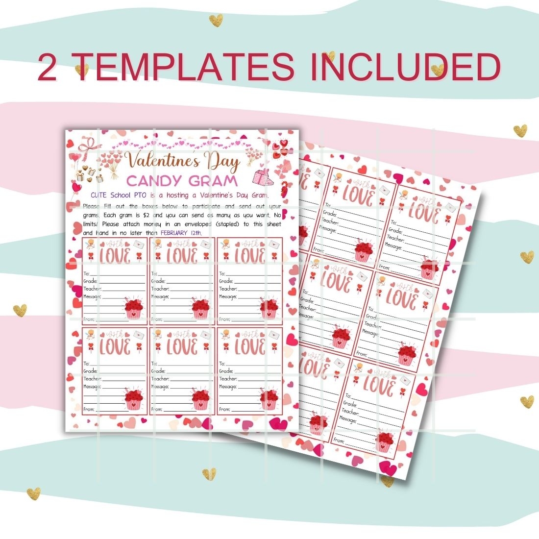 Editable And Printable Valentine Day Grams