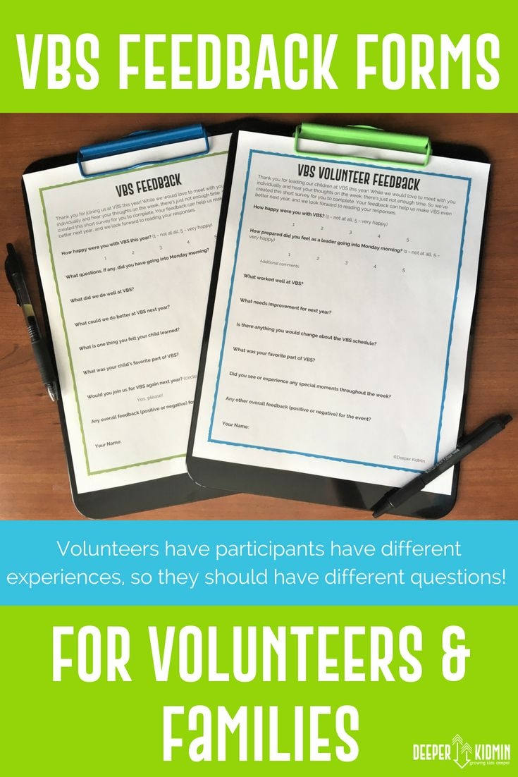 VBS Feedback Forms