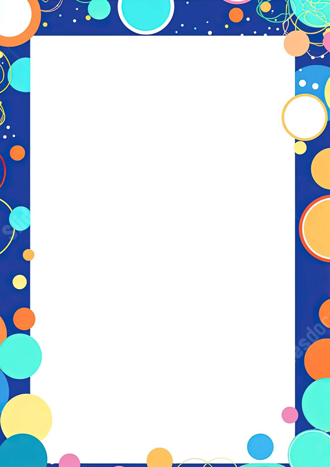 Vector Printable Template Frame Design Colorful Shapes Word Template And Google Docs For Free Download