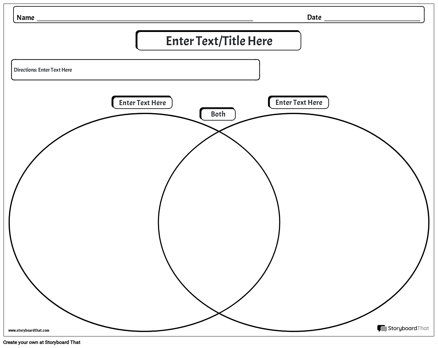 Venn Diagram Worksheets Free Customizable For Educators