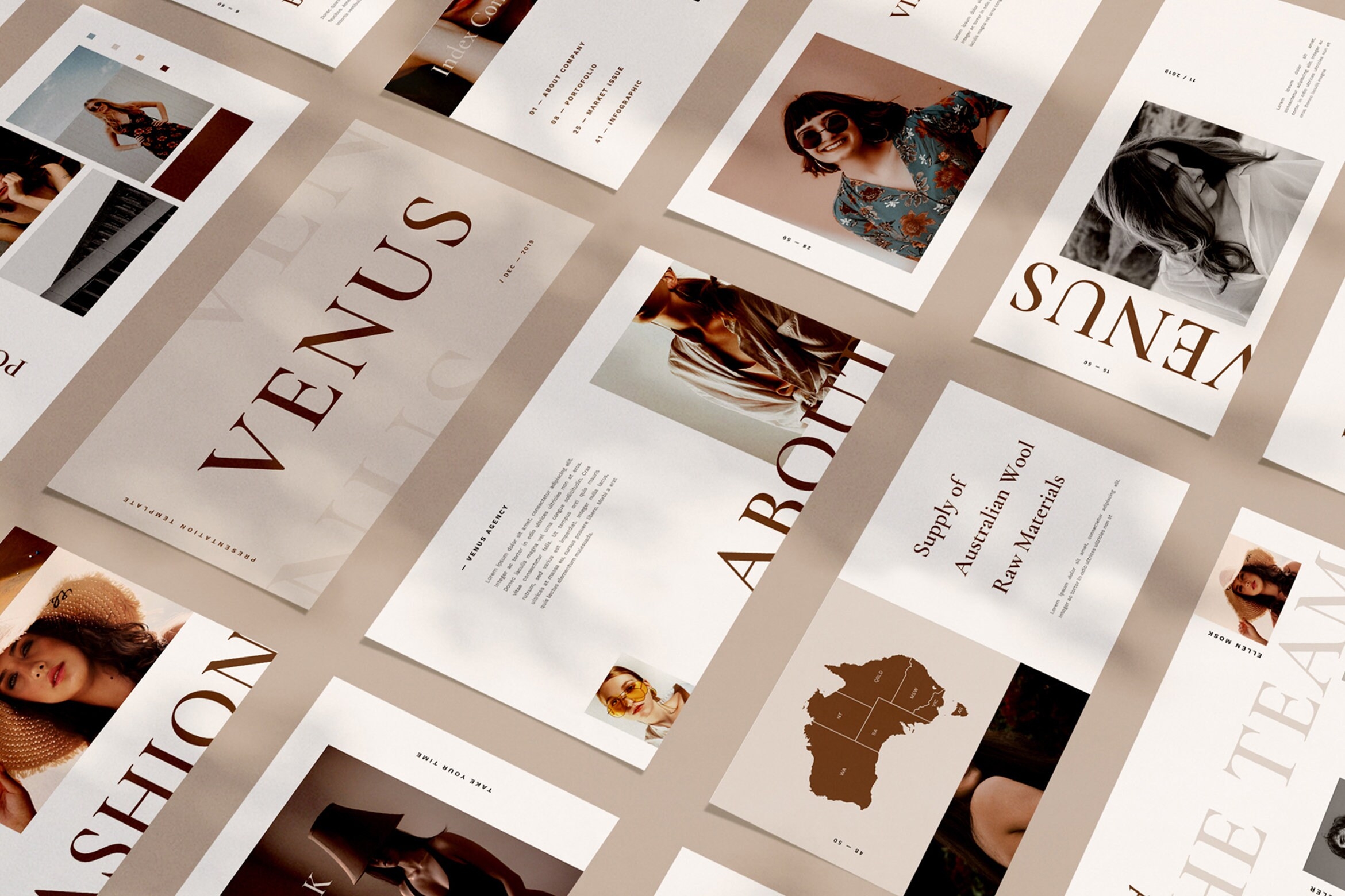 Venus Minimalist Powerpoint Template Lookbook Catalogue Ebook Brochure Etsy Australia