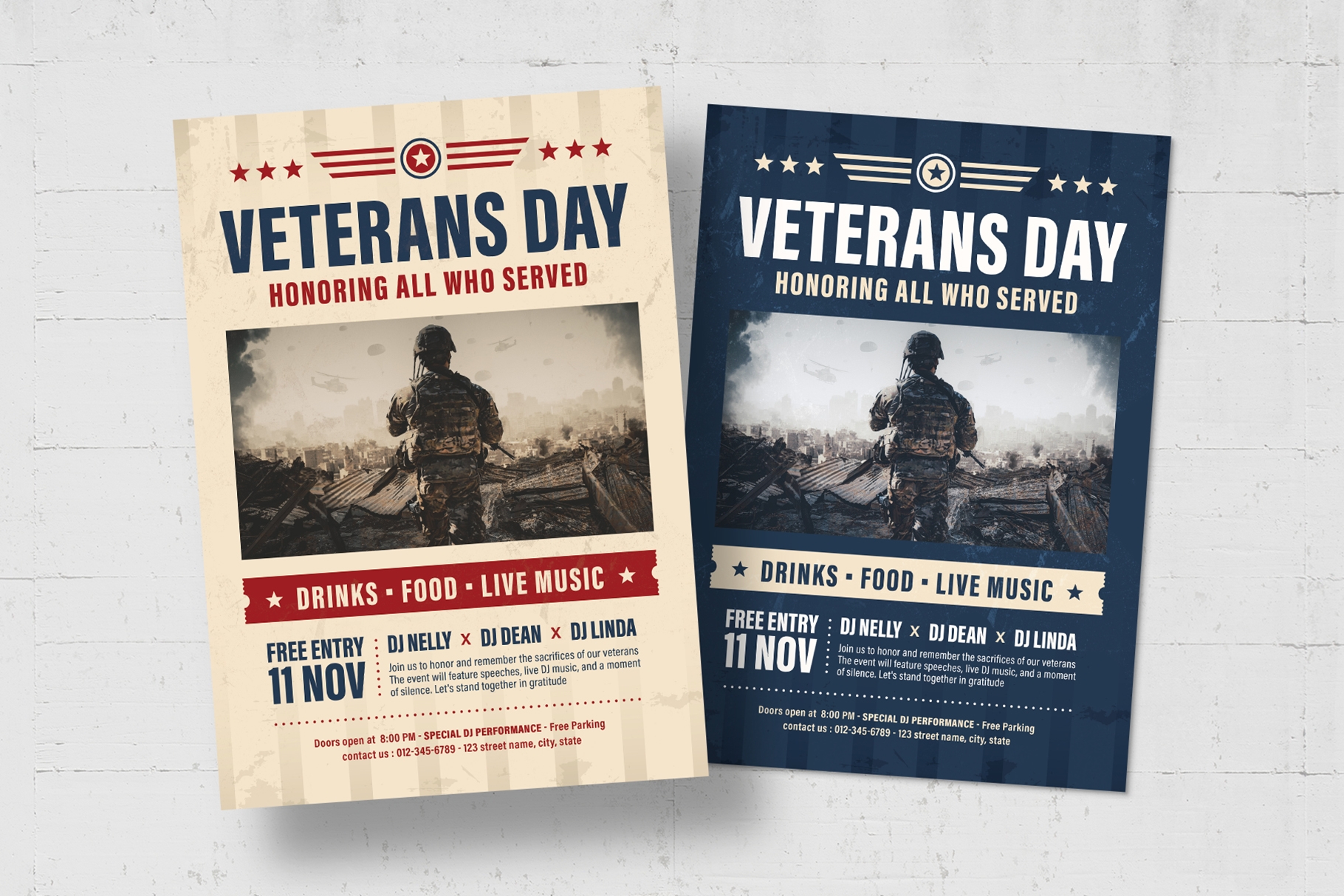 Veterans Day Flyer Template BrandPacks