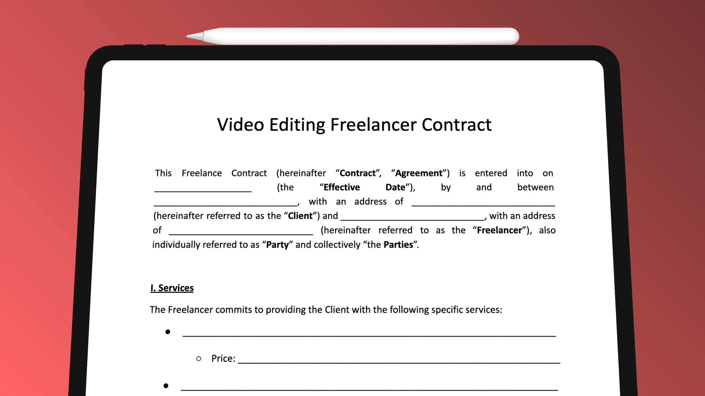 Video Editing Freelancer Contract Template SignHouse