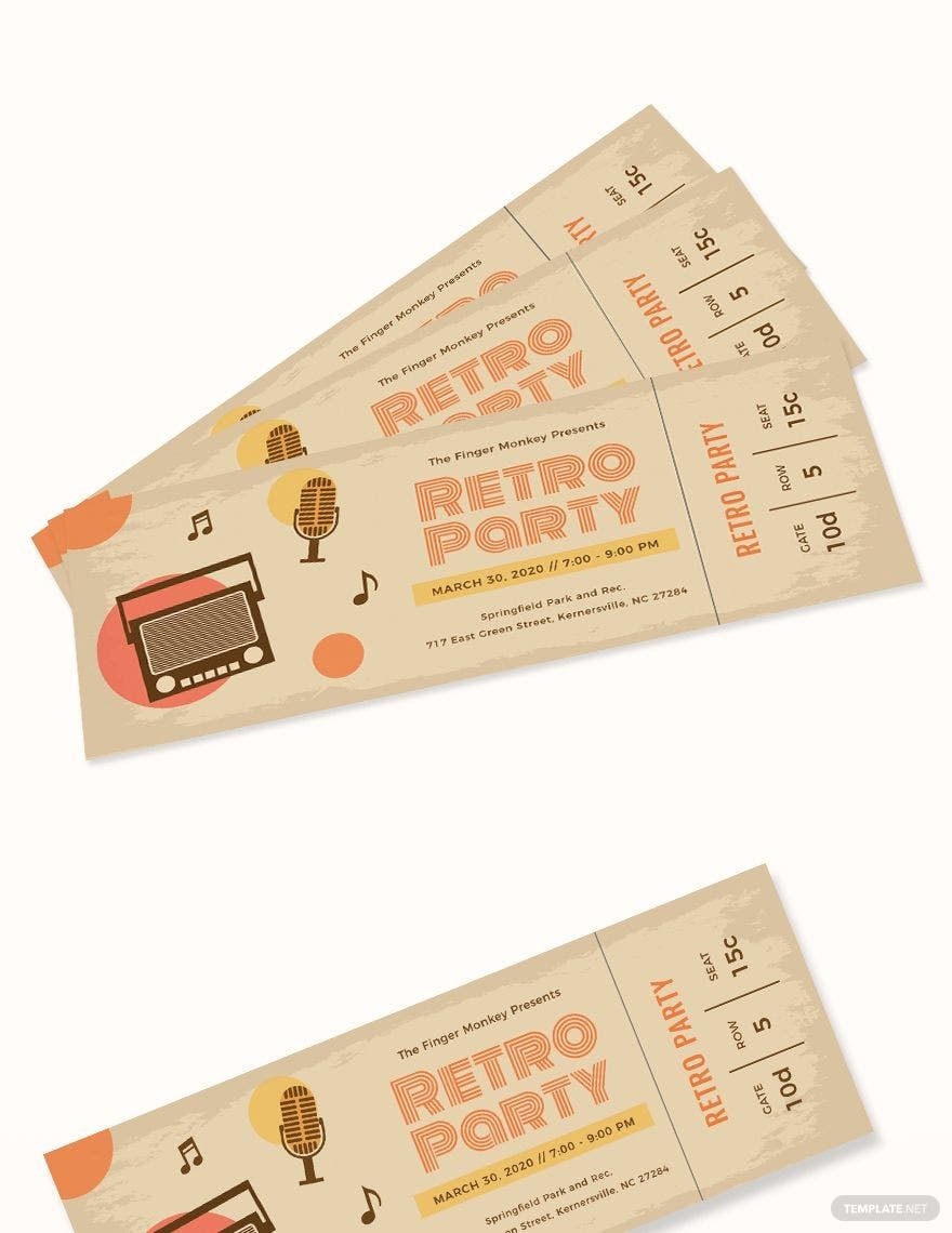 Vintage Ticket Template In Word InDesign PSD Publisher Illustrator Pages Download Template