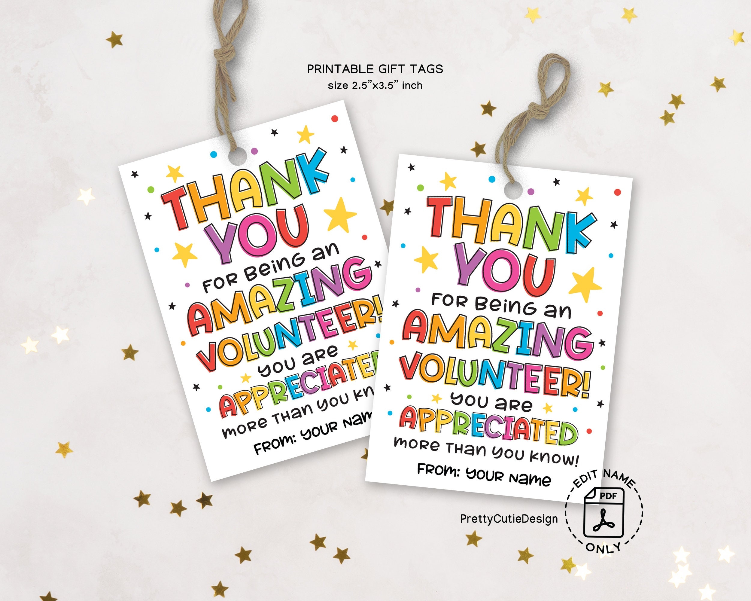 Volunteer Appreciation Gift Tag Printable Amazing Volunteer Thank You Tags Printable Thank You Volunteer Tags Volunteer Appreciation Tags Etsy