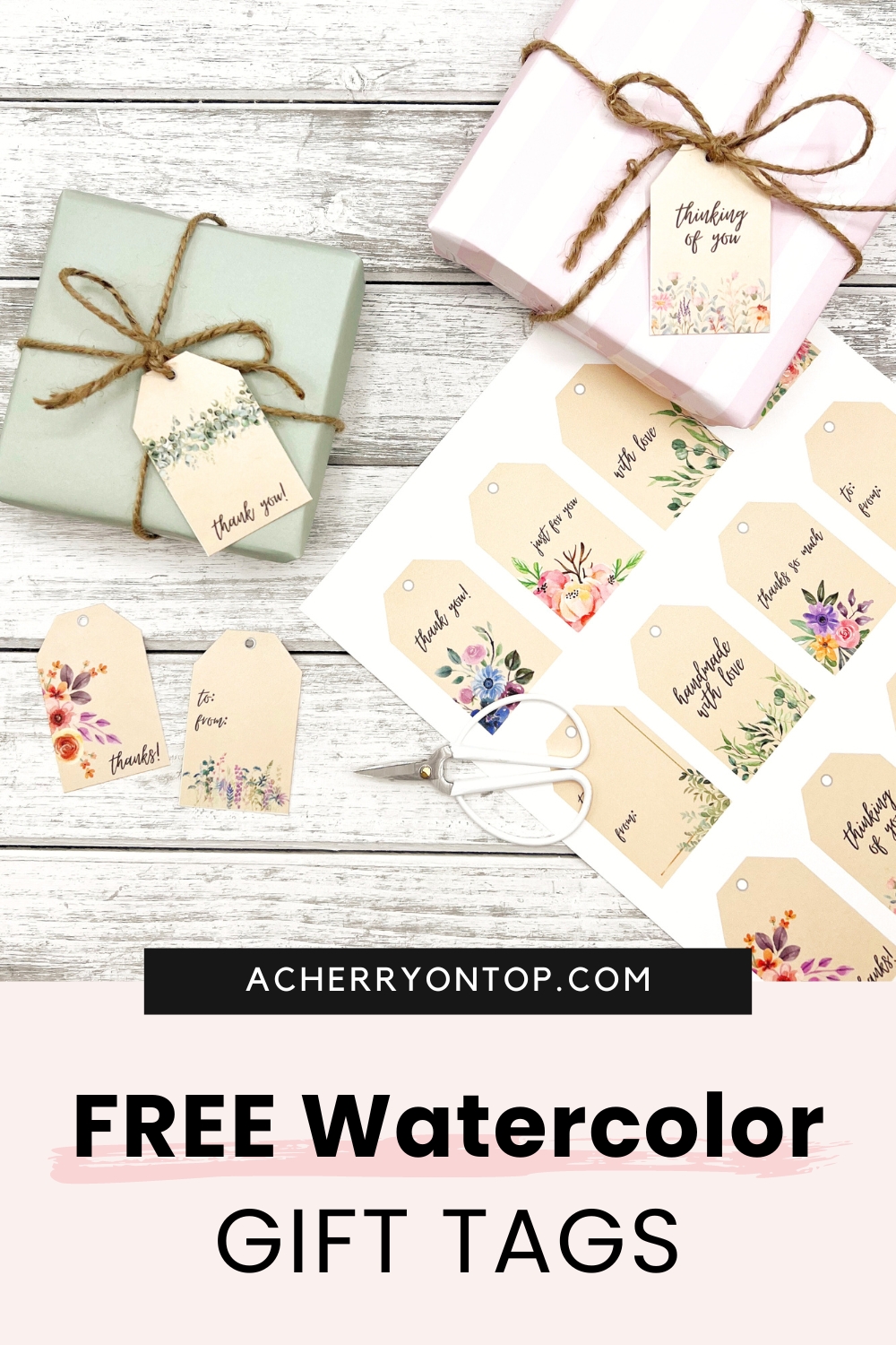 Watercolor Gift Tags Free Printable The Cherry Blog
