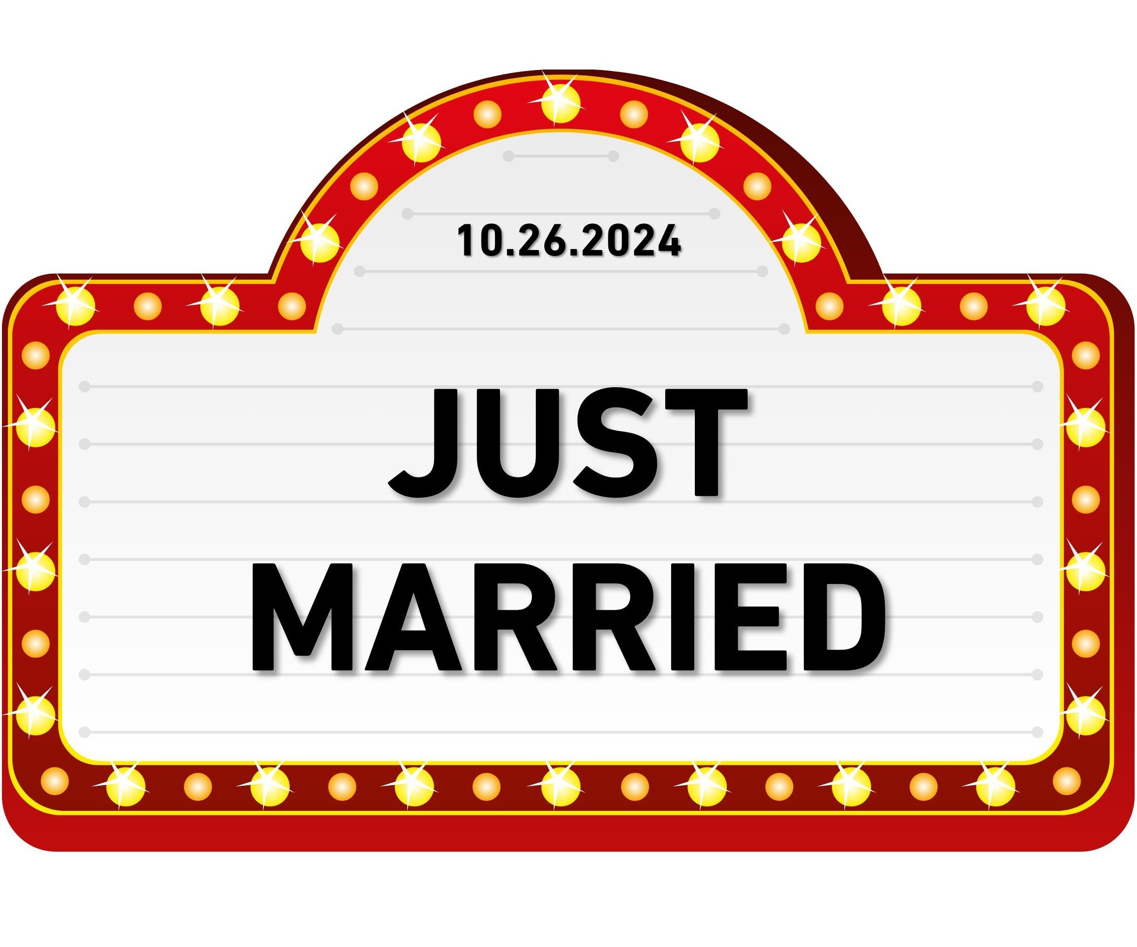 Wedding Marquee Sign Template Just Married Introducing Couple Wedding Bridal Party Entrance Sign Editable Link Digital Download Etsy
