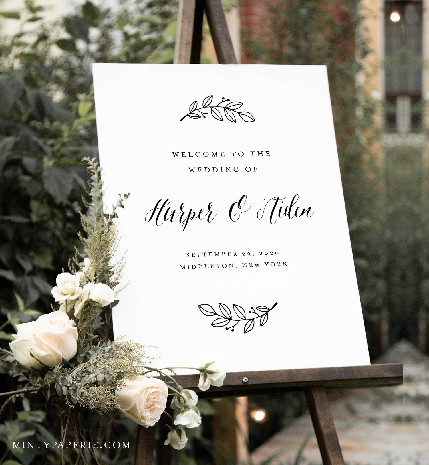 Wedding Welcome Sign Printable Modern Calligraphy Wedding Or Bridal Shower Poster Instant Download Editable Template Templett 039 201LS