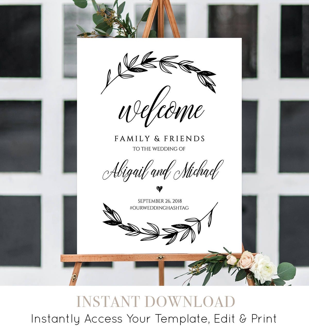 Editable Printable Calligraphy Signs