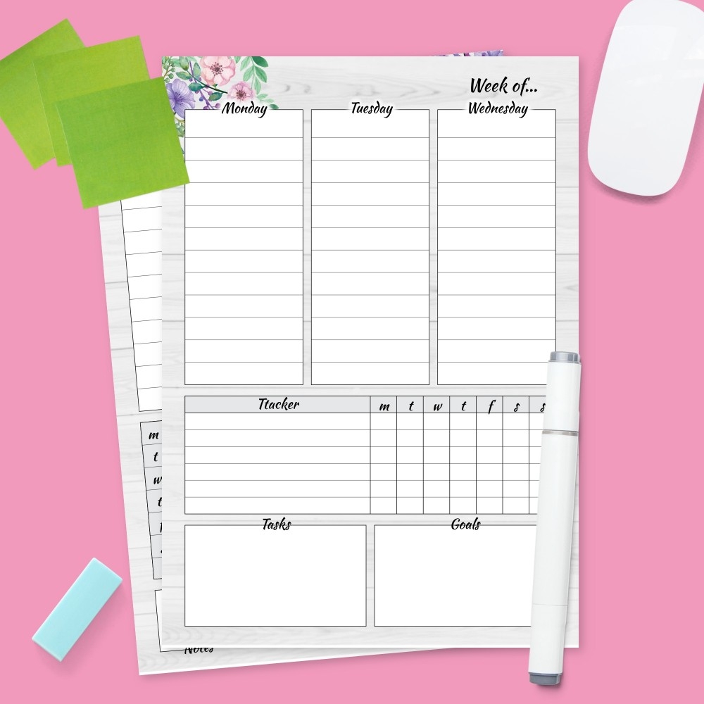 Editable Printable Weekly 2 Pages