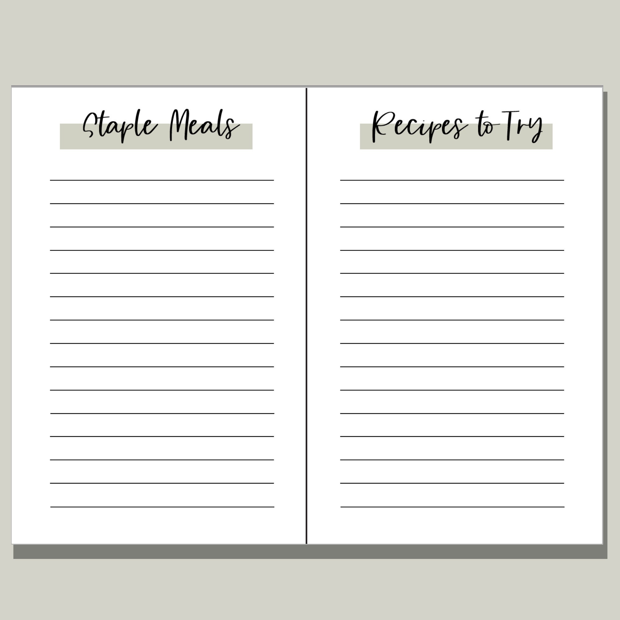 Weekly Meal Plan Template Horizontal And Vertical Option Editable Printable PDF Etsy