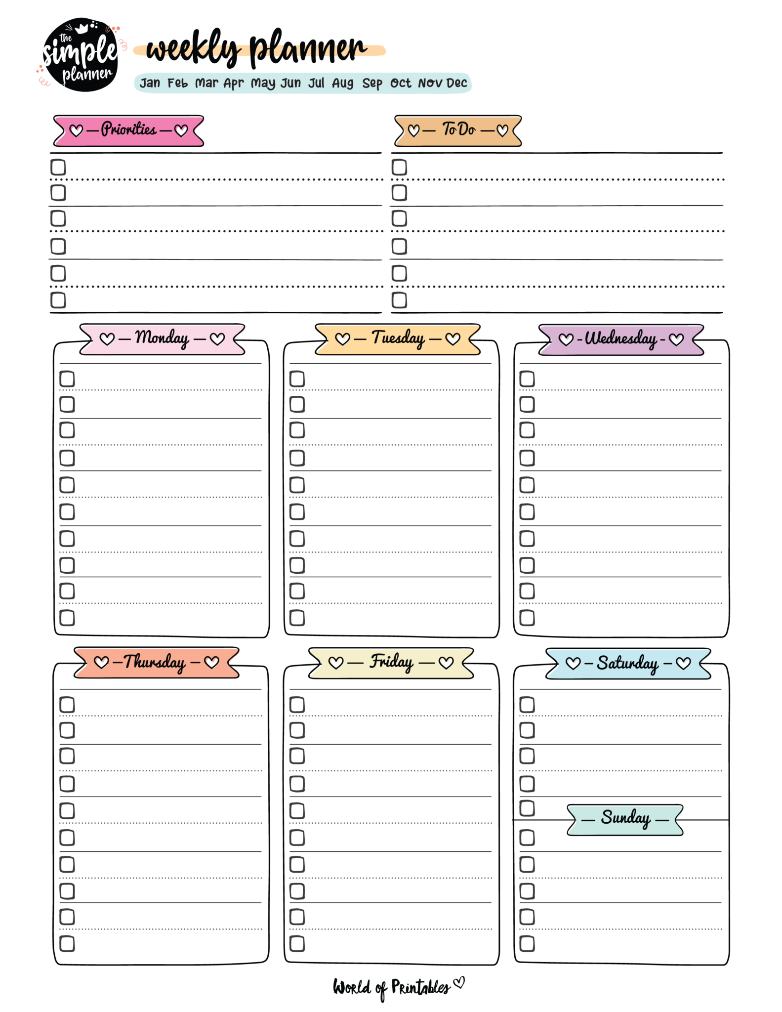 Weekly Planner Template Free Printable Worksheets Library