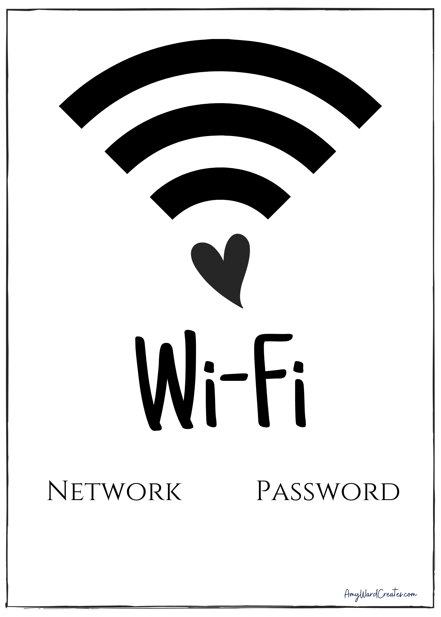 Free Printable Editable Wifi Sign