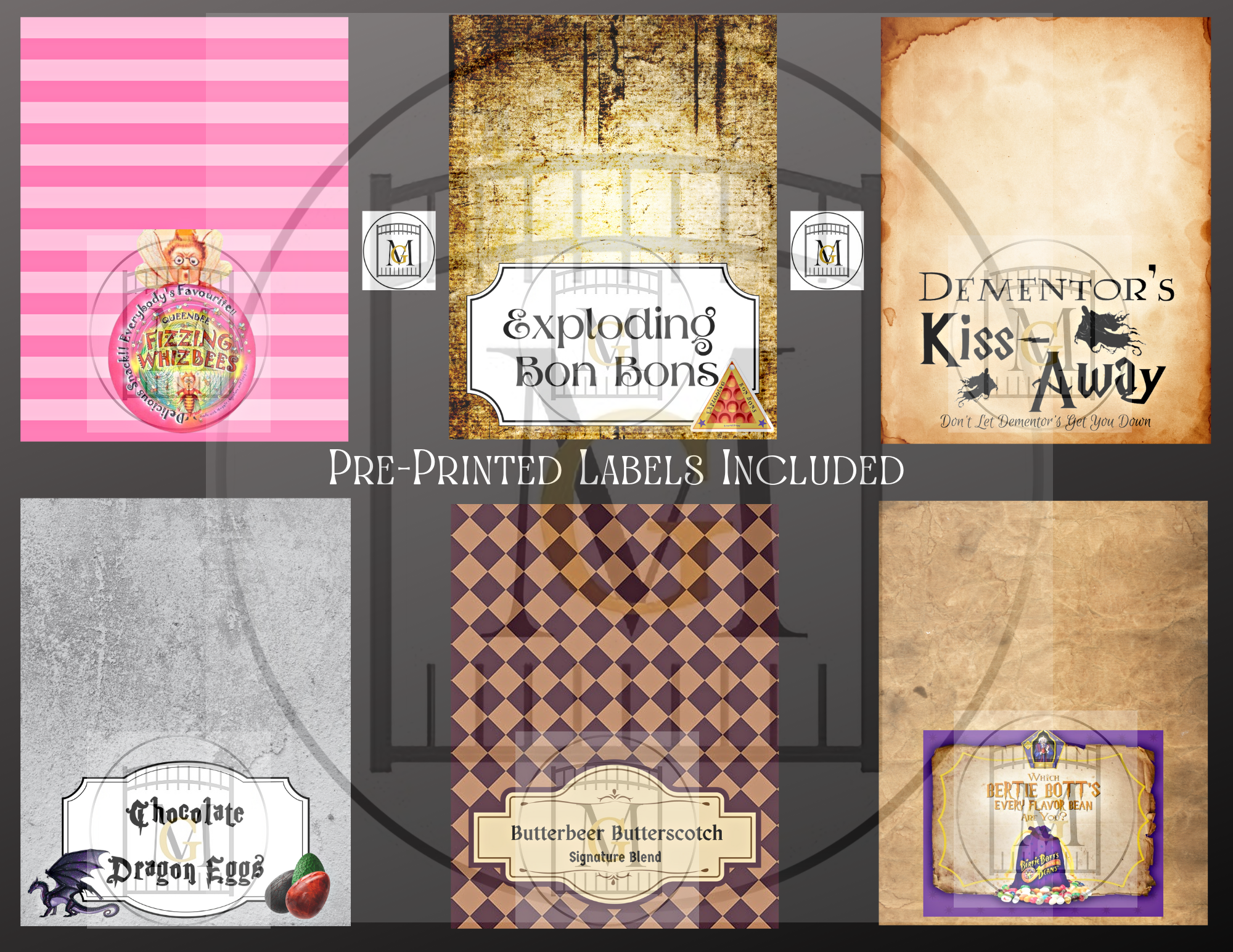Wizard HONEYDUKES Birthday Food Label Candy Label EDITABLE Download Major Gates