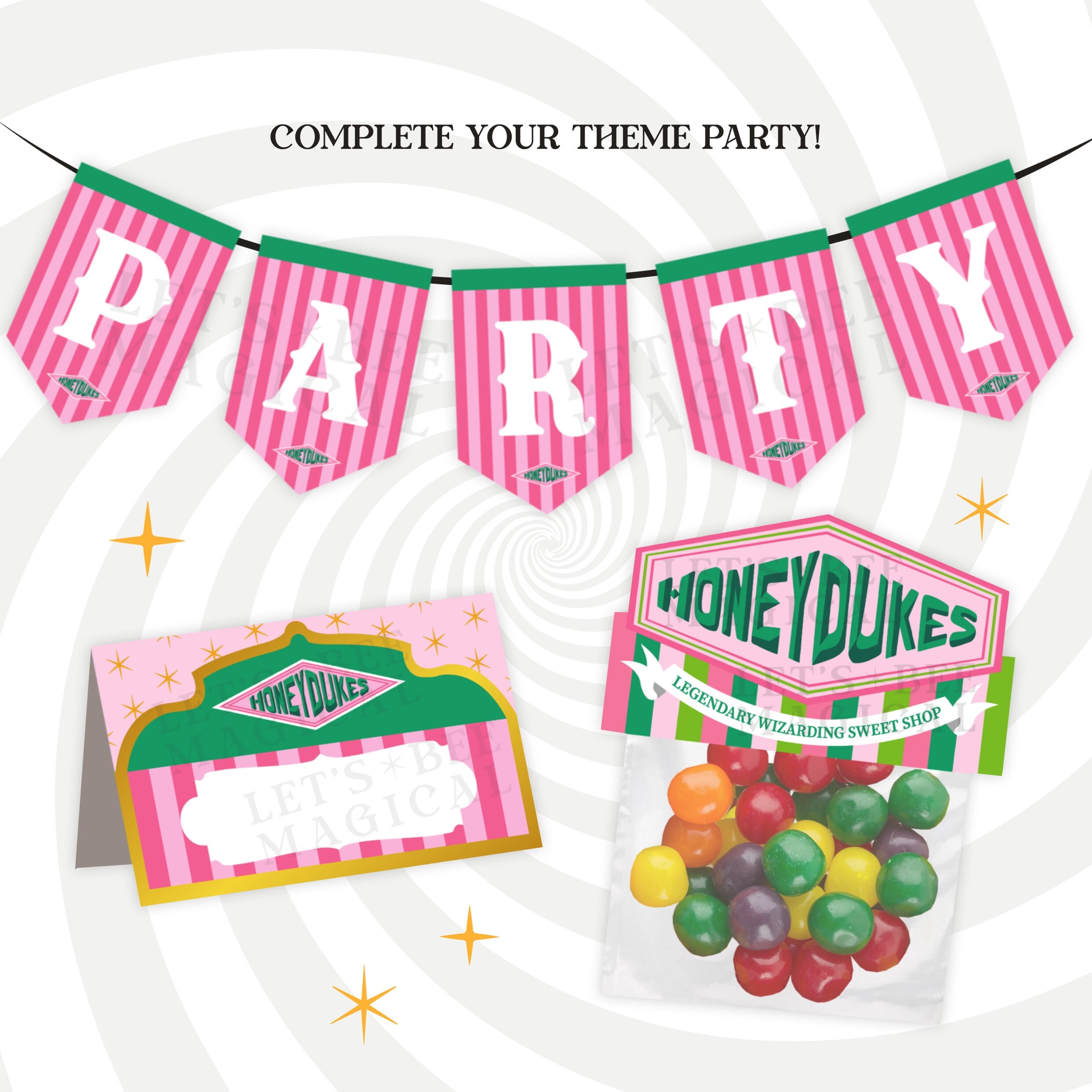 Wizard Lollipop Sweets Printable Sticker Label Instant Download Ready To Print Halloween Birthday Party Digital Item Etsy
