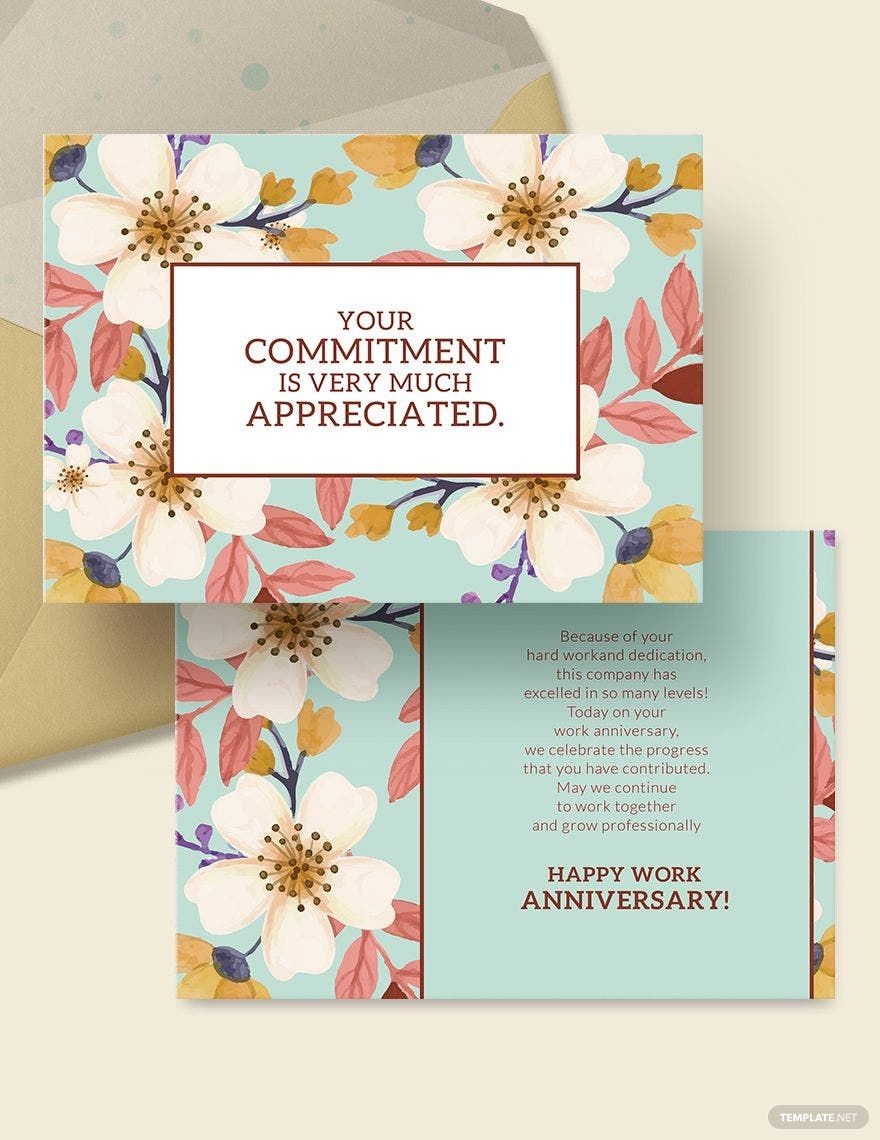Free Editable Work Anniversary Printable Cards